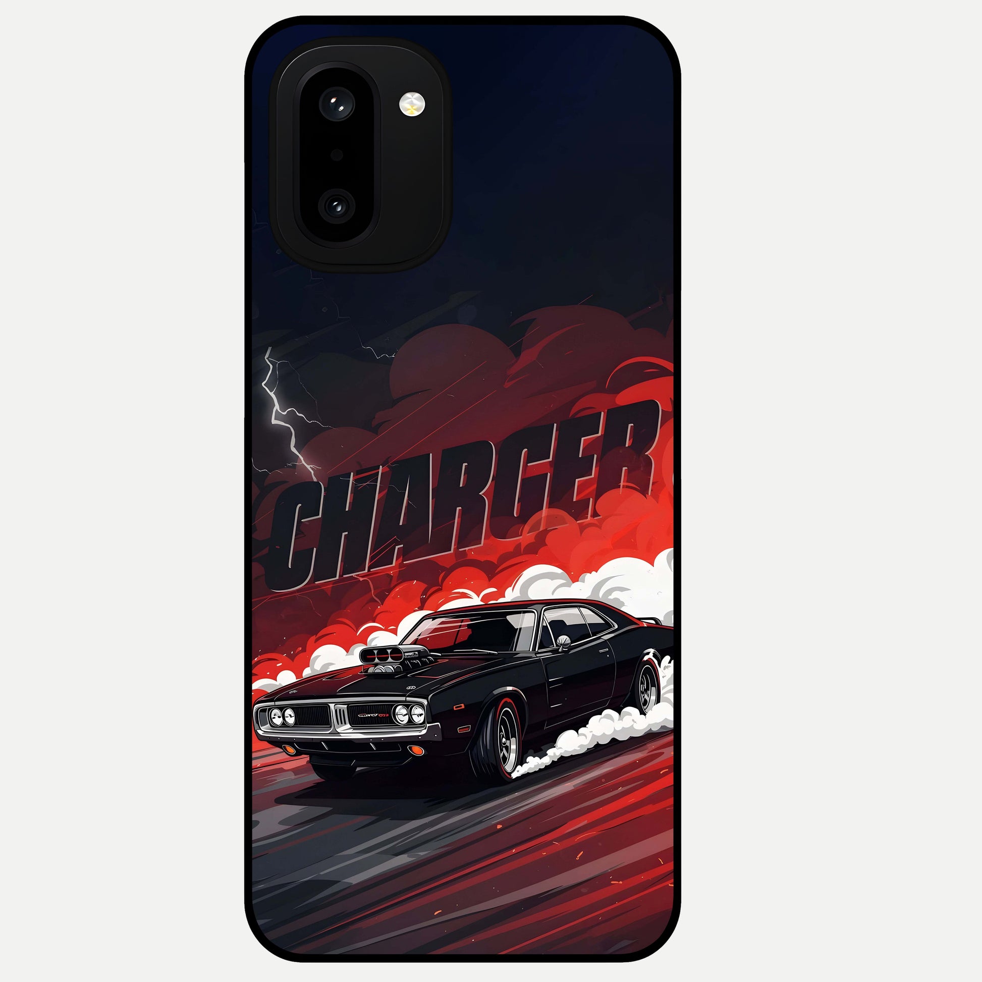  Dark Charger Fury Glass Case For Oneplus 15R back cover – full design glossy printed glass finish