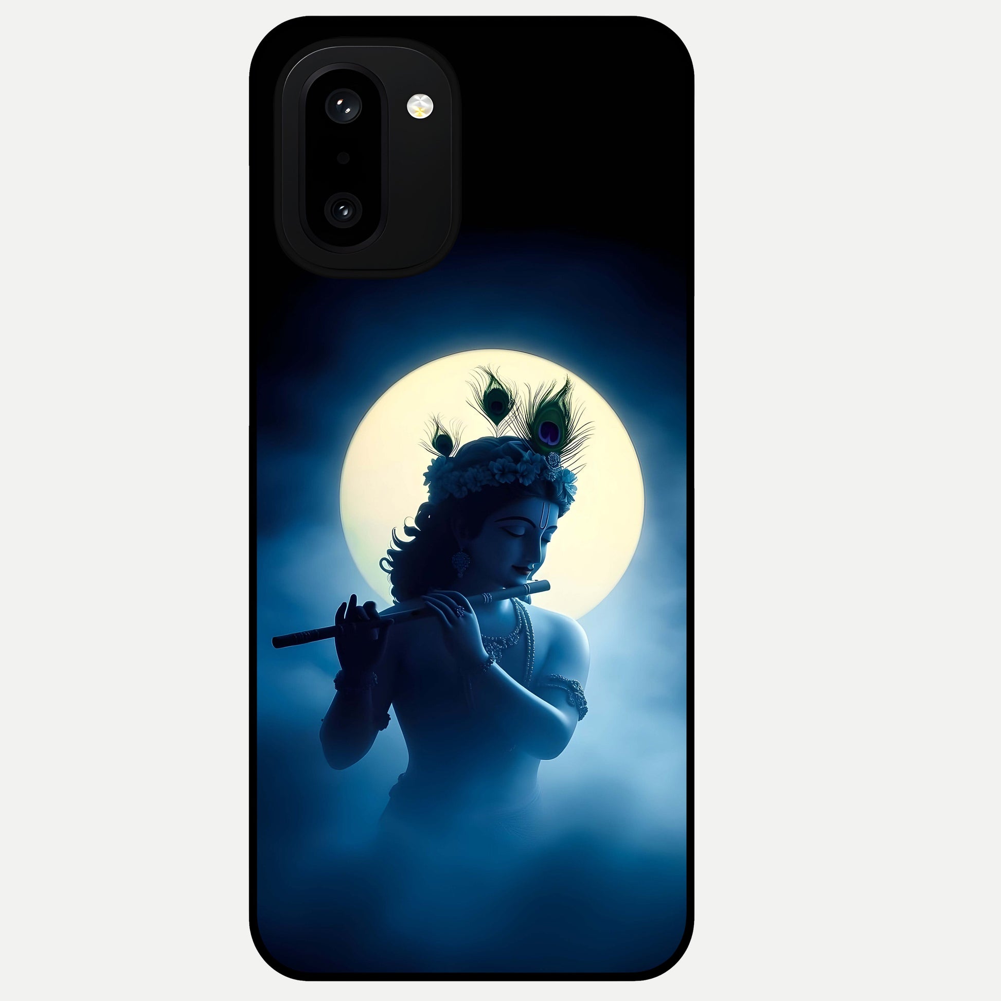  Divine Moon Flute Glass Case For Oneplus 15R back cover – full design glossy printed glass finish