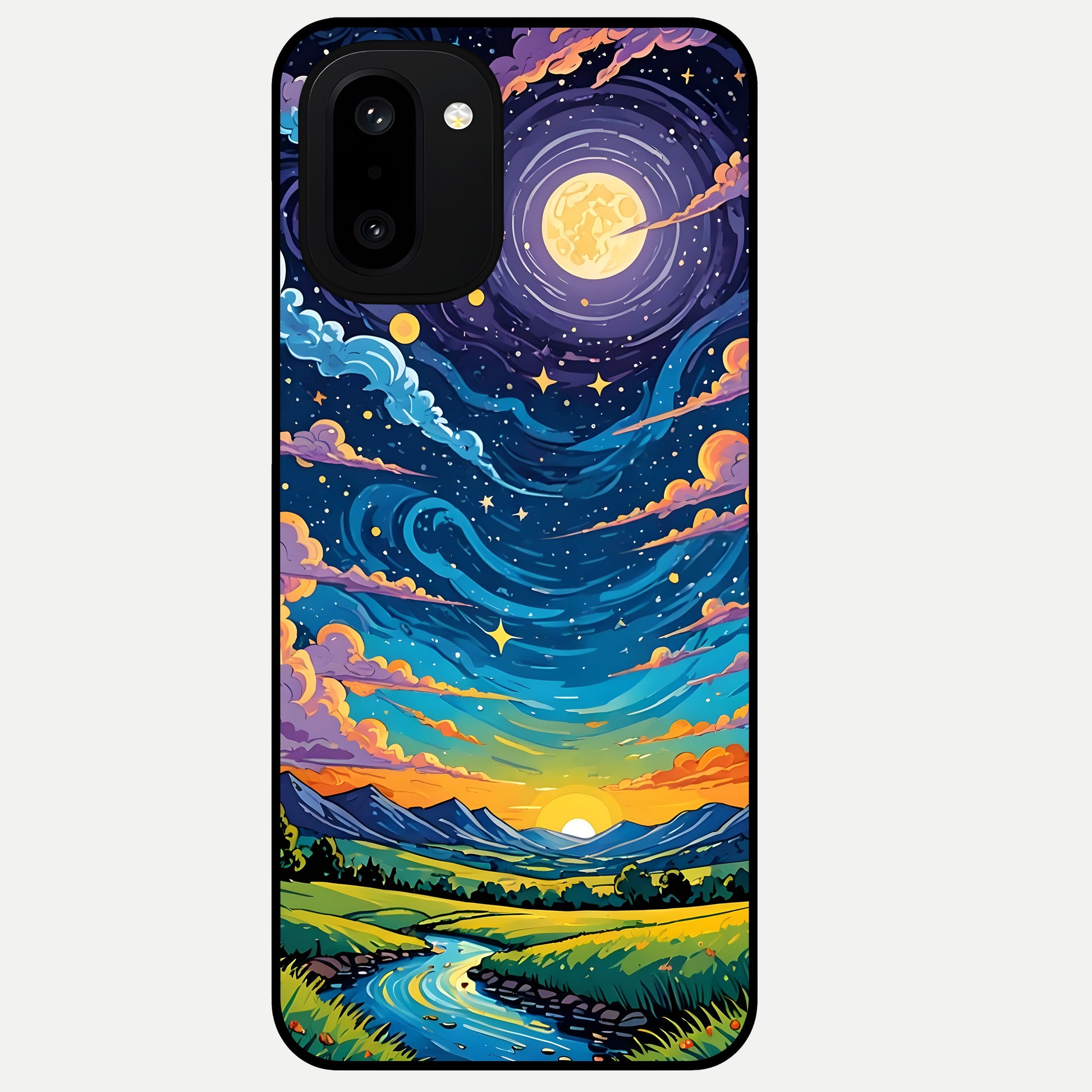  Dreamy Night Landscape Glass Case For Oneplus 15R back cover – full design glossy printed glass finish