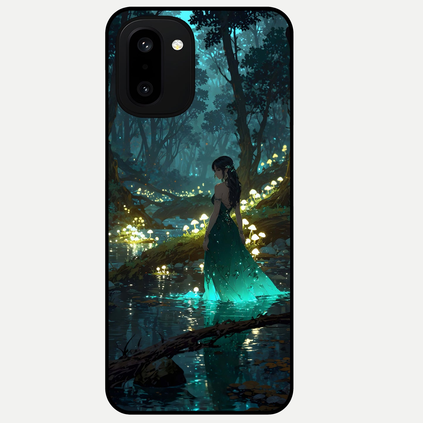  Enchanted Forest Glow Glass Case For Oneplus 15R back cover – full design glossy printed glass finish