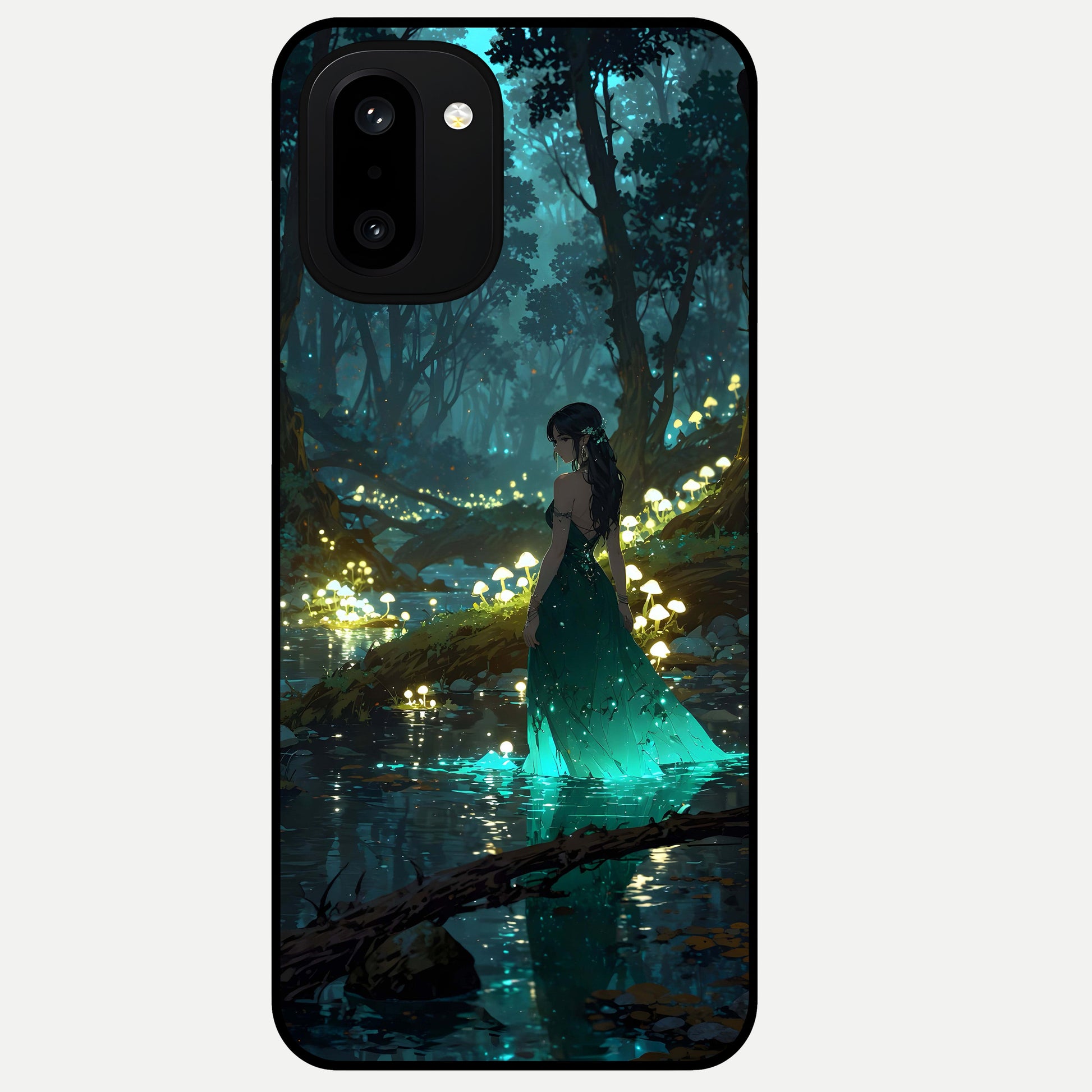  Enchanted Forest Glow Glass Case For Oneplus 15R back cover – full design glossy printed glass finish