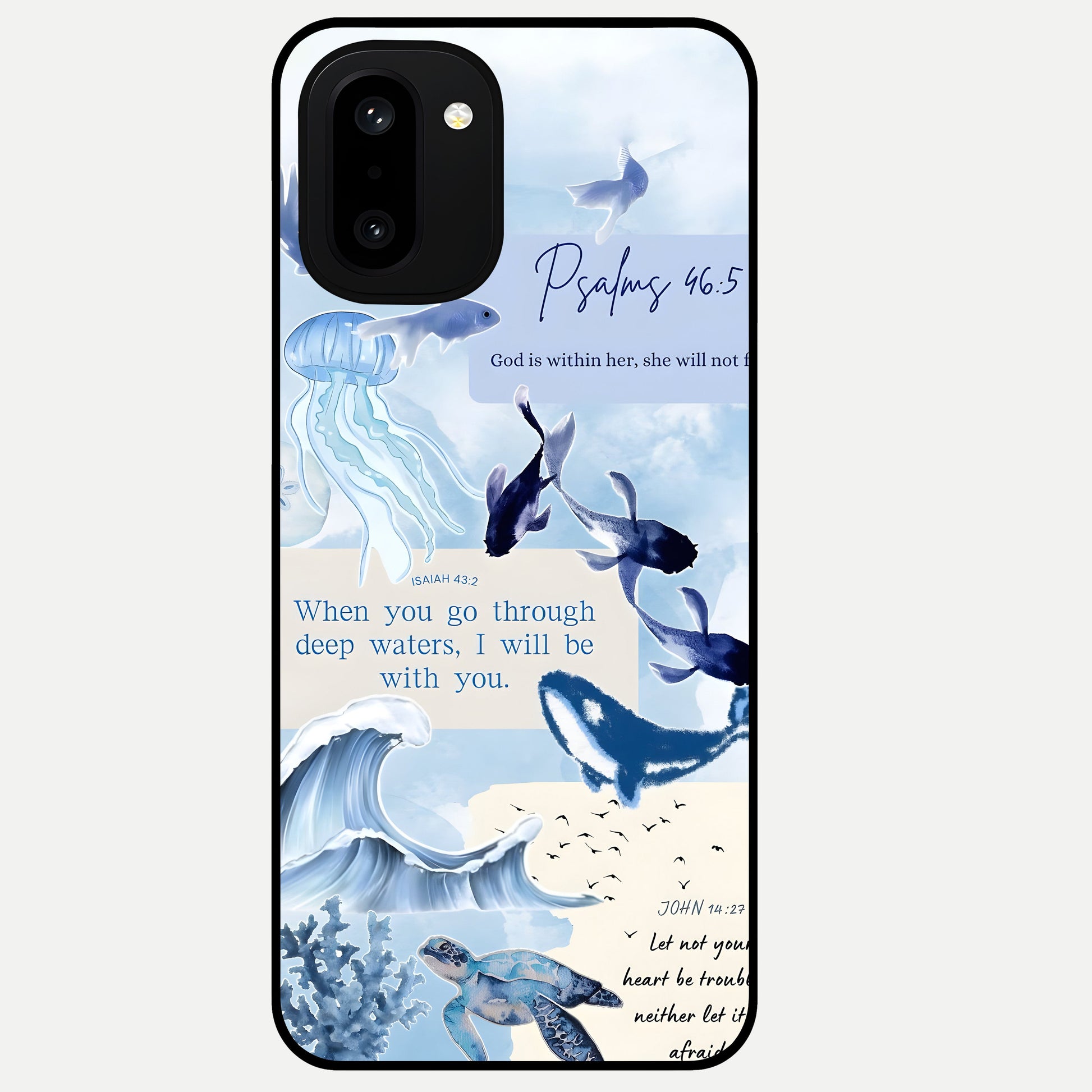  Faithful Ocean Promise Glass Case For Oneplus 15R back cover – full design glossy printed glass finish