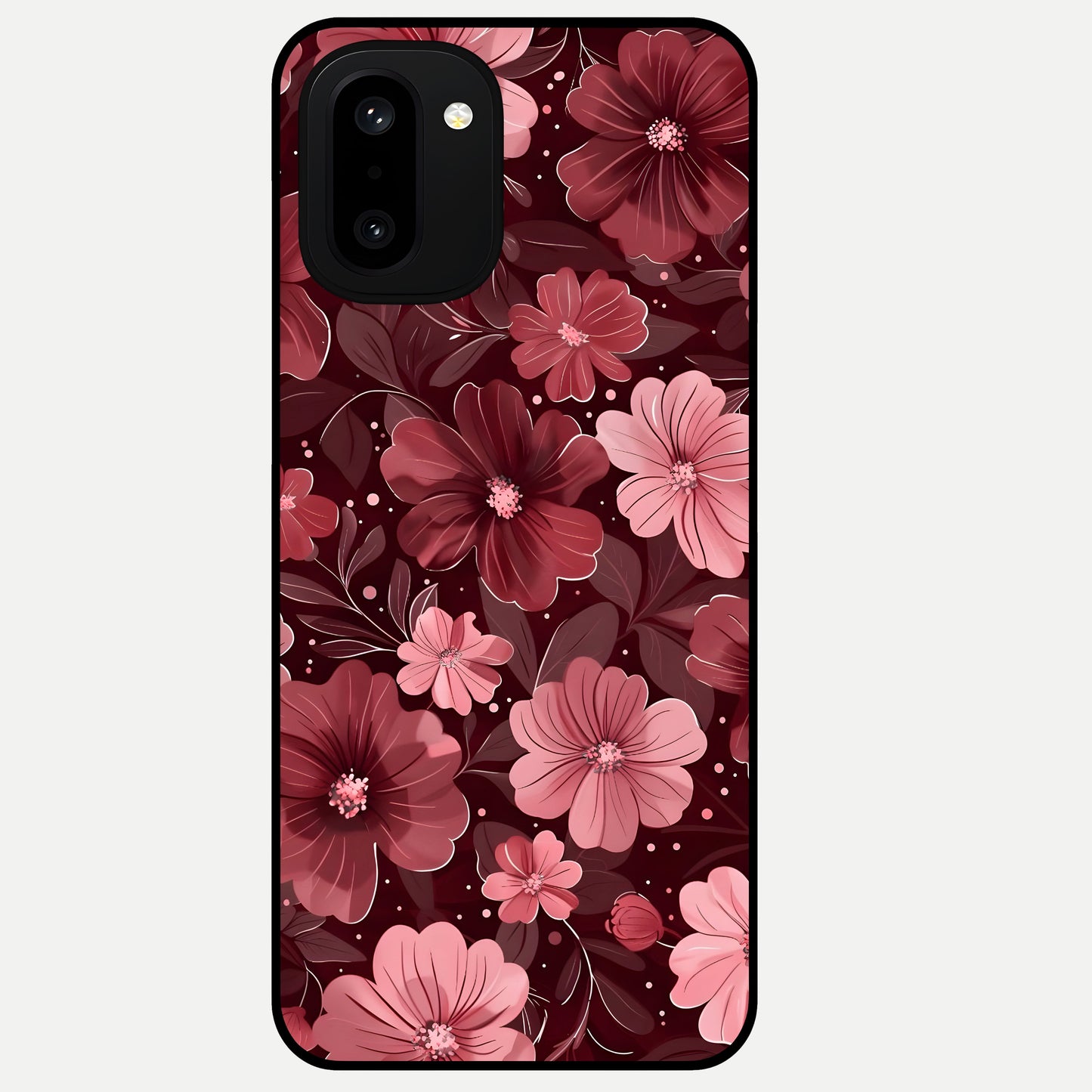  Flower Blush Bloom Glass Case For Oneplus 15R back cover – full design glossy printed glass finish