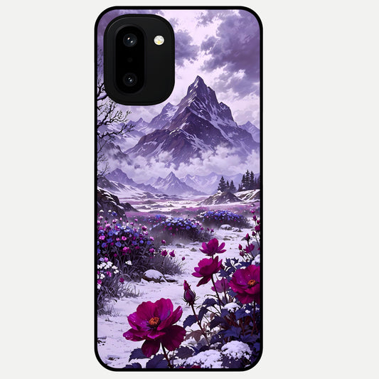  Flower Mountain View Glass Case For Oneplus 15R back cover – full design glossy printed glass finish