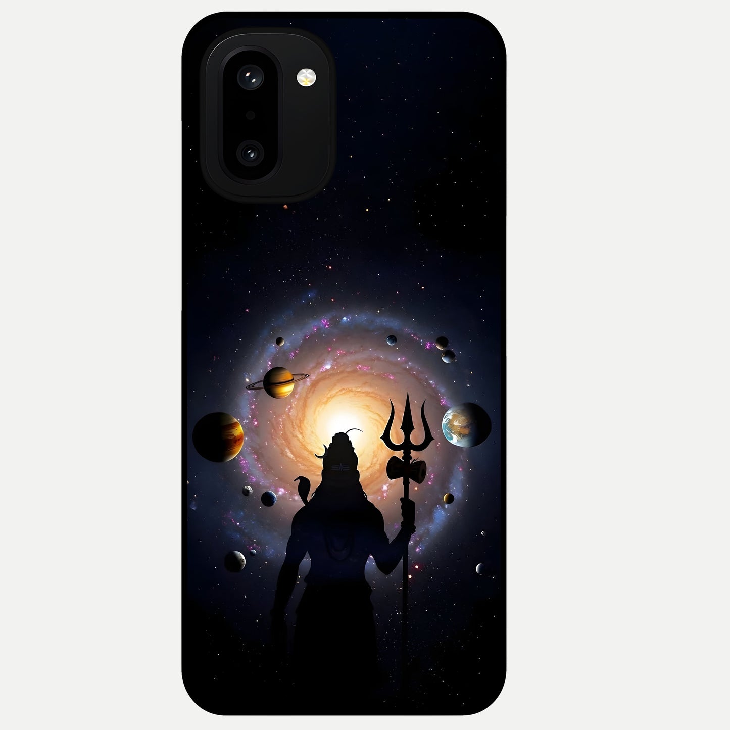  Galactic Shiva Vision Glass Case For Oneplus 15R back cover – full design glossy printed glass finish
