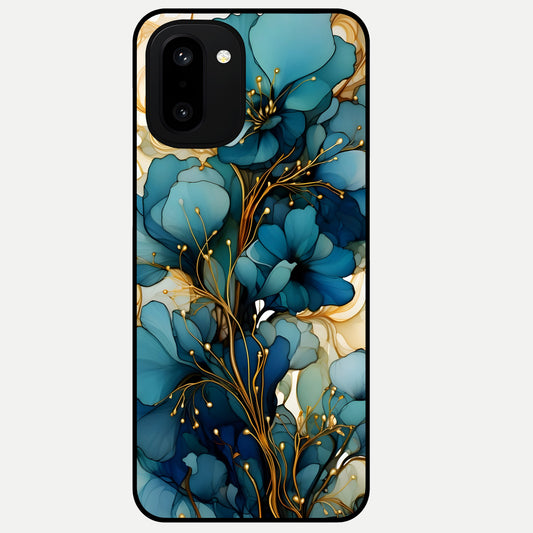  Golden Bloom Symphony Glass Case For Oneplus 15R back cover – full design glossy printed glass finish