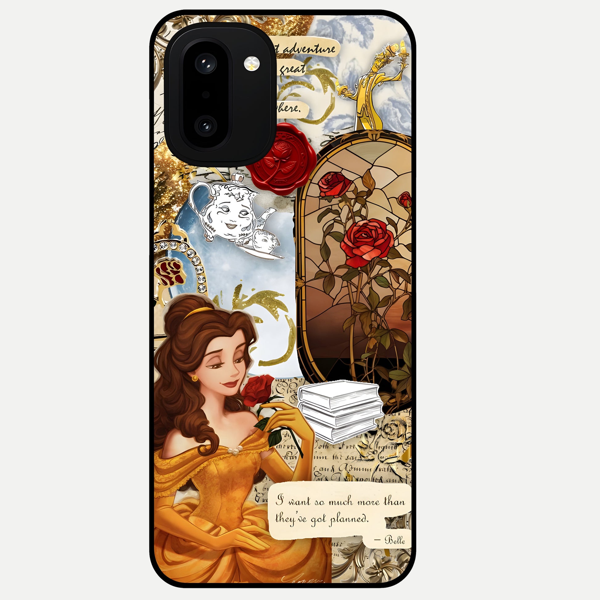  Golden Dream Belle Glass Case For Oneplus 15R back cover – full design glossy printed glass finish