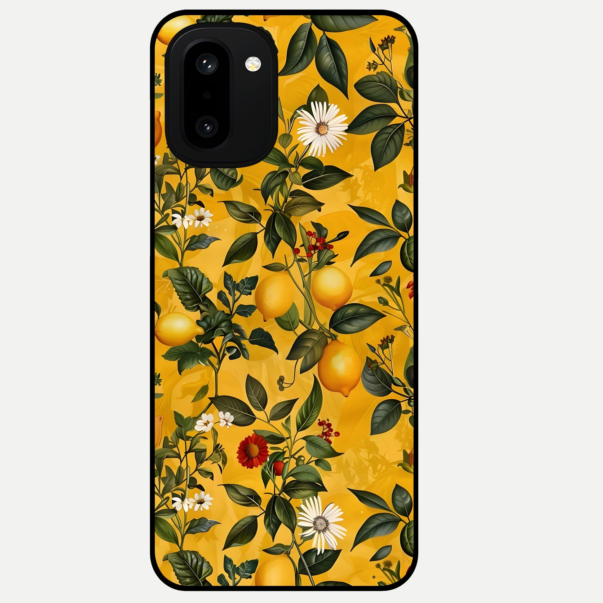 Golden Lemon Field Glass Case For Oneplus 15R back cover – full design glossy printed glass finish