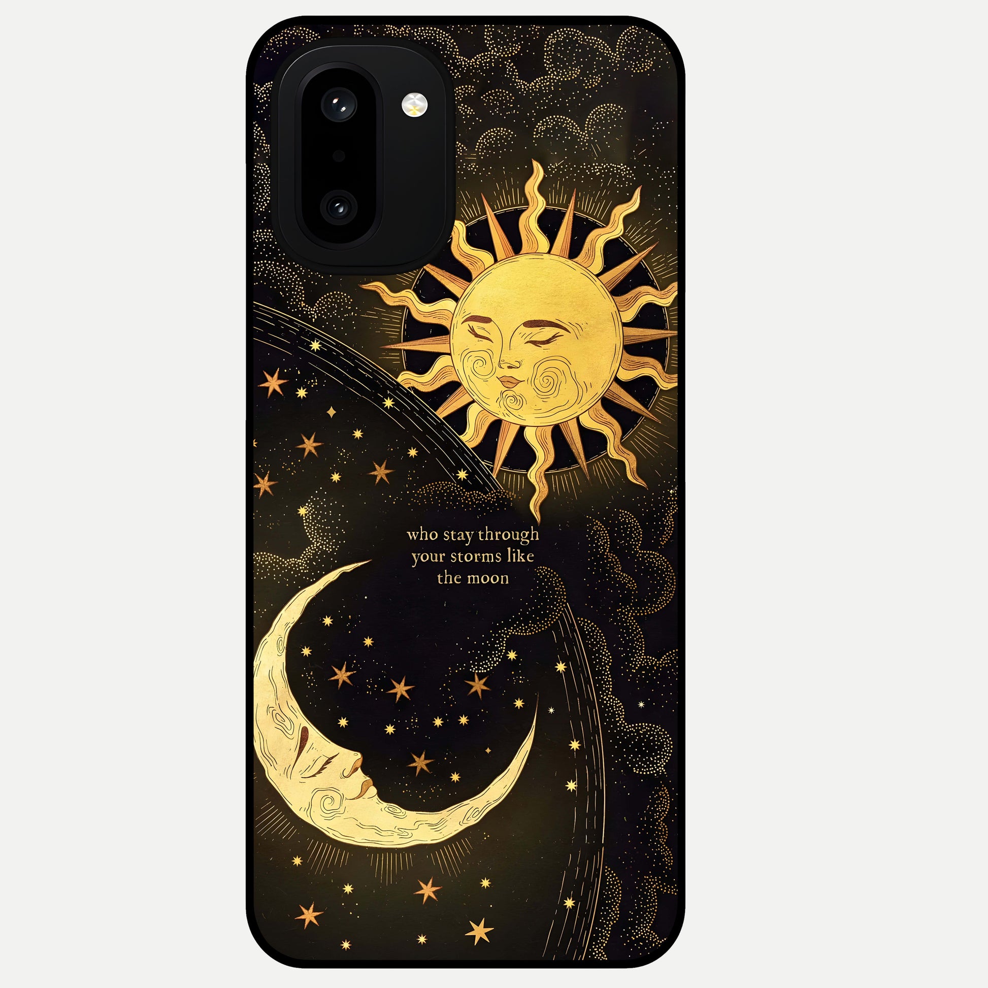  Golden Lunar Love Glass Case For Oneplus 15R back cover – full design glossy printed glass finish