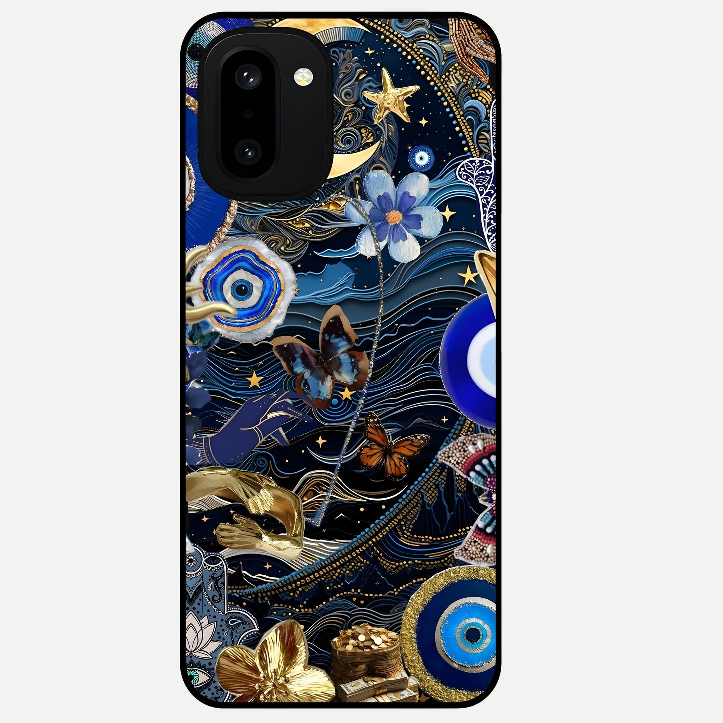  Golden Moon Magic Glass Case For Oneplus 15R back cover – full design glossy printed glass finish