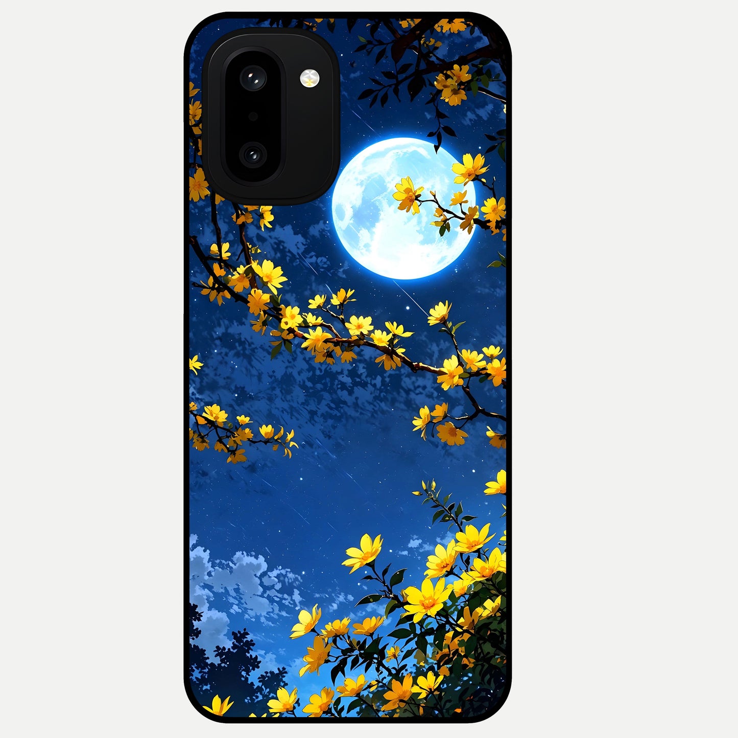  Golden Night Glow Glass Case For Oneplus 15R back cover – full design glossy printed glass finish