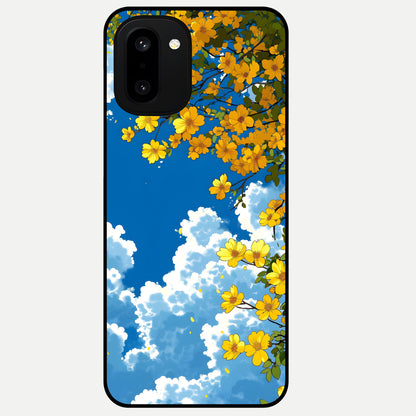  Golden Petal Sky Glass Case For Oneplus 15R back cover – full design glossy printed glass finish