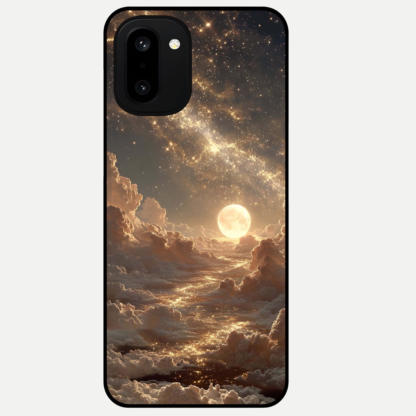  Golden Sky Dream Glass Case For Oneplus 15R back cover – full design glossy printed glass finish