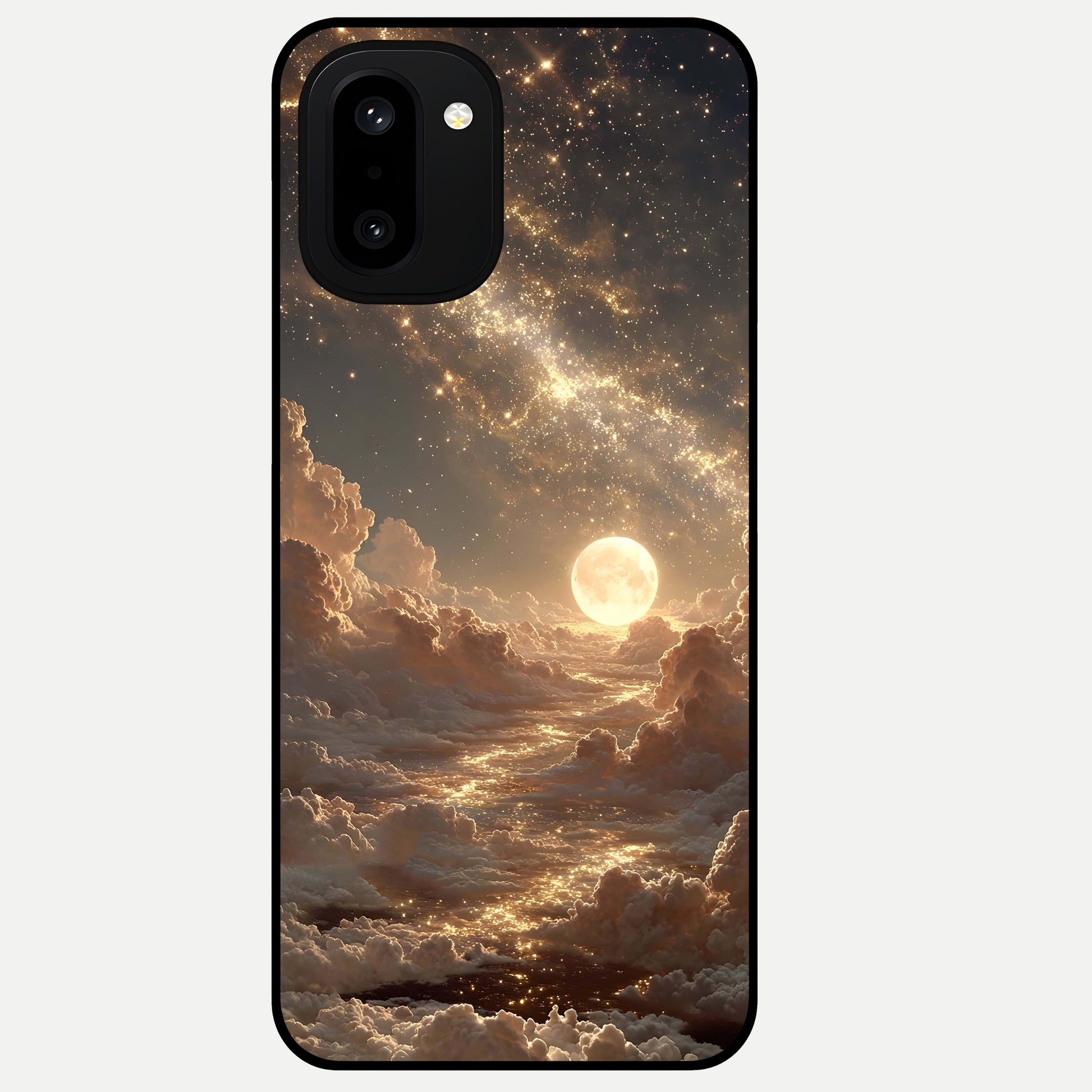  Golden Sky Dream Glass Case For Oneplus 15R back cover – full design glossy printed glass finish