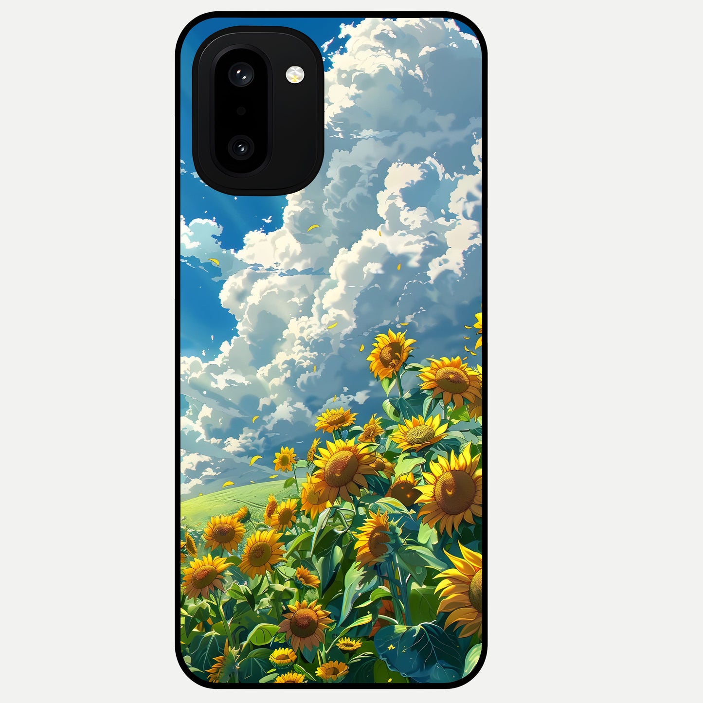  Golden Sun Glory Glass Case For Oneplus 15R back cover – full design glossy printed glass finish