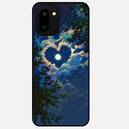  Heart With Moon Sky Glass Case For Oneplus 15R back cover – full design glossy printed glass finish