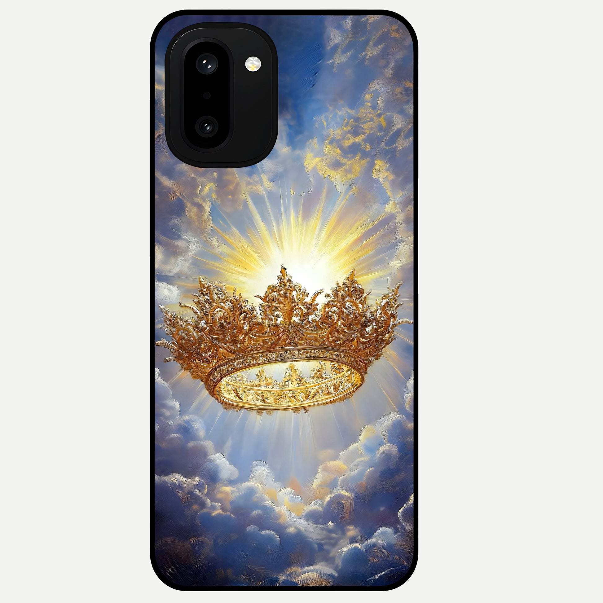  Heavenly Crown Light Glass Case For Oneplus 15R back cover – full design glossy printed glass finish