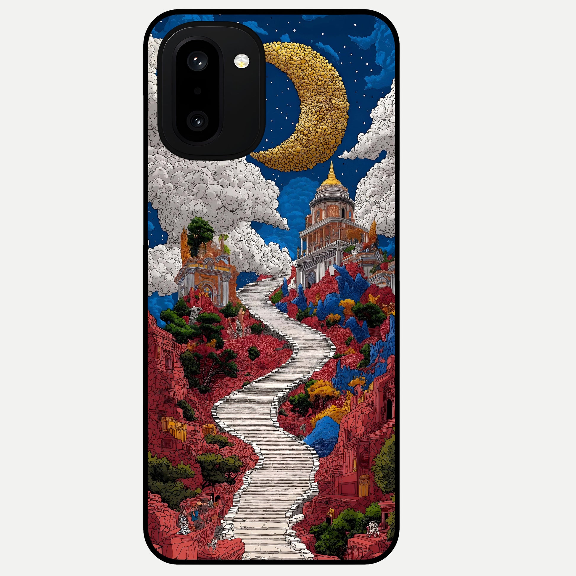  Heavenly Moon Path Glass Case For Oneplus 15R back cover – full design glossy printed glass finish