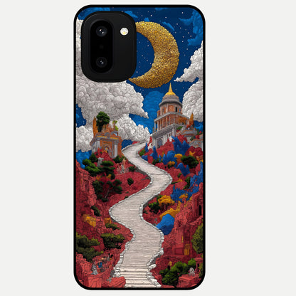  Heavenly Moon Path Glass Case For Oneplus 15R back cover – full design glossy printed glass finish