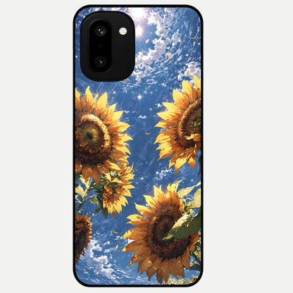  Heavenly Sunflower Rise Glass Case For Oneplus 15R back cover – full design glossy printed glass finish