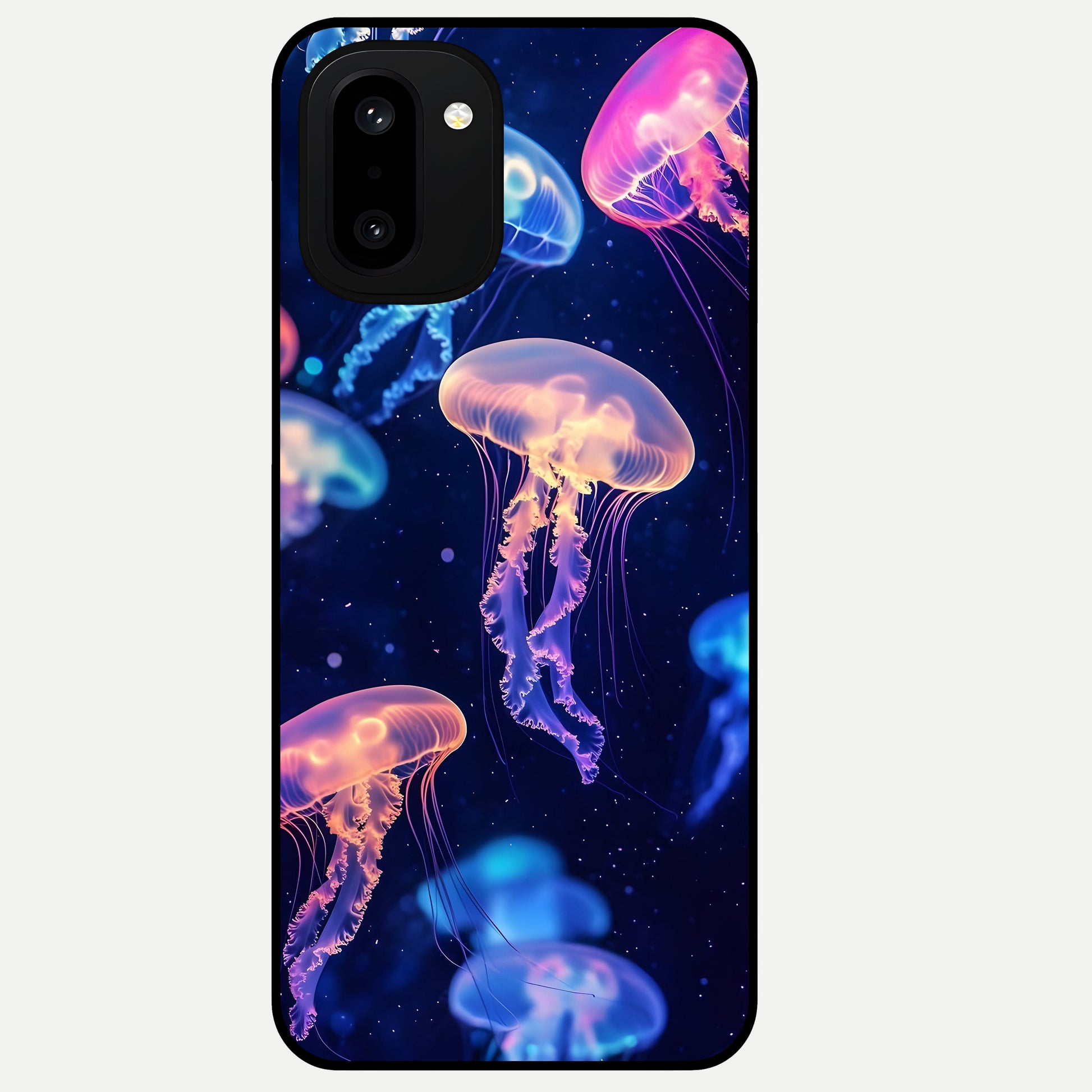  Jellyfish Pattern Glass Case For Oneplus 15R back cover – full design glossy printed glass finish