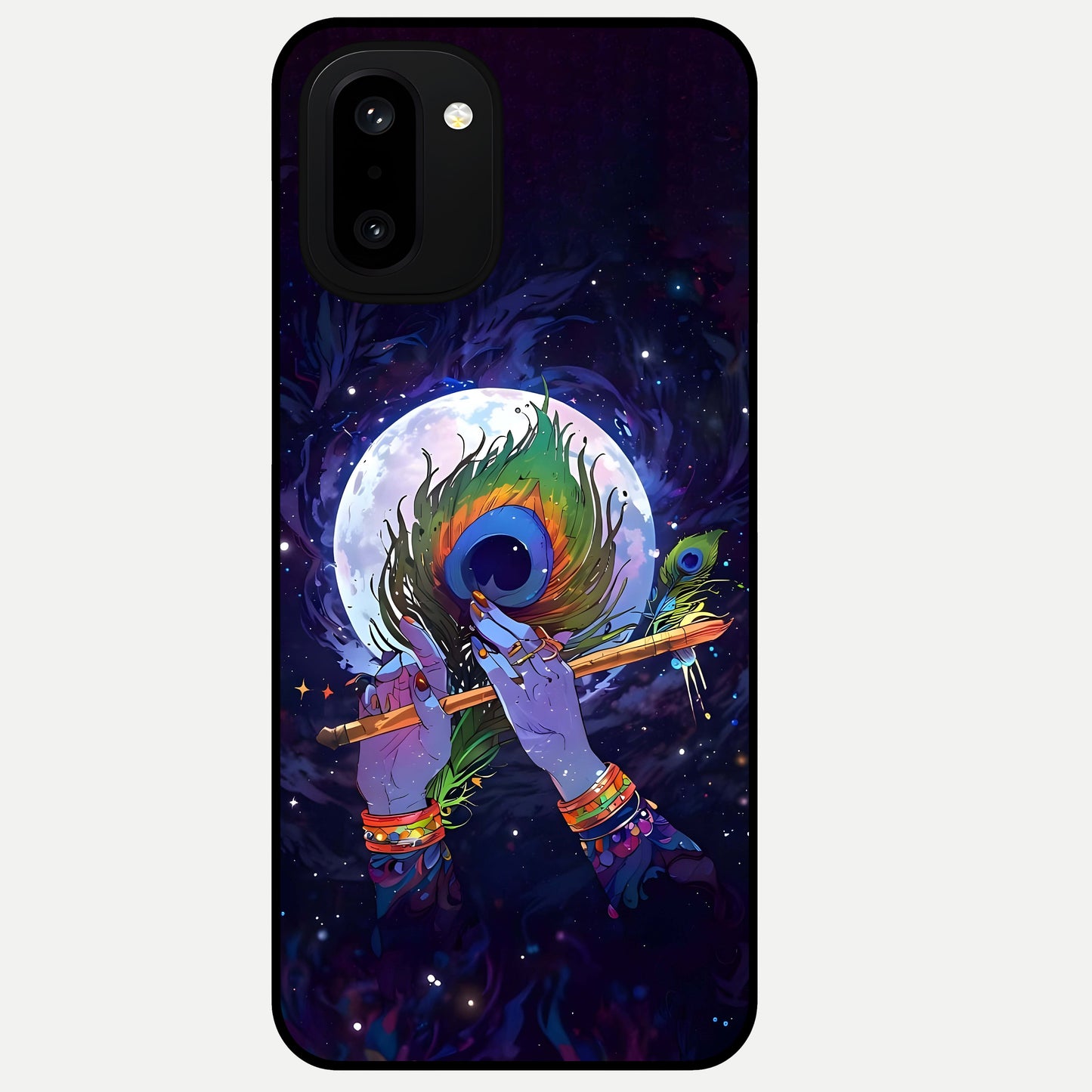  Krishna Hands Art Glass Case For Oneplus 15R back cover – full design glossy printed glass finish