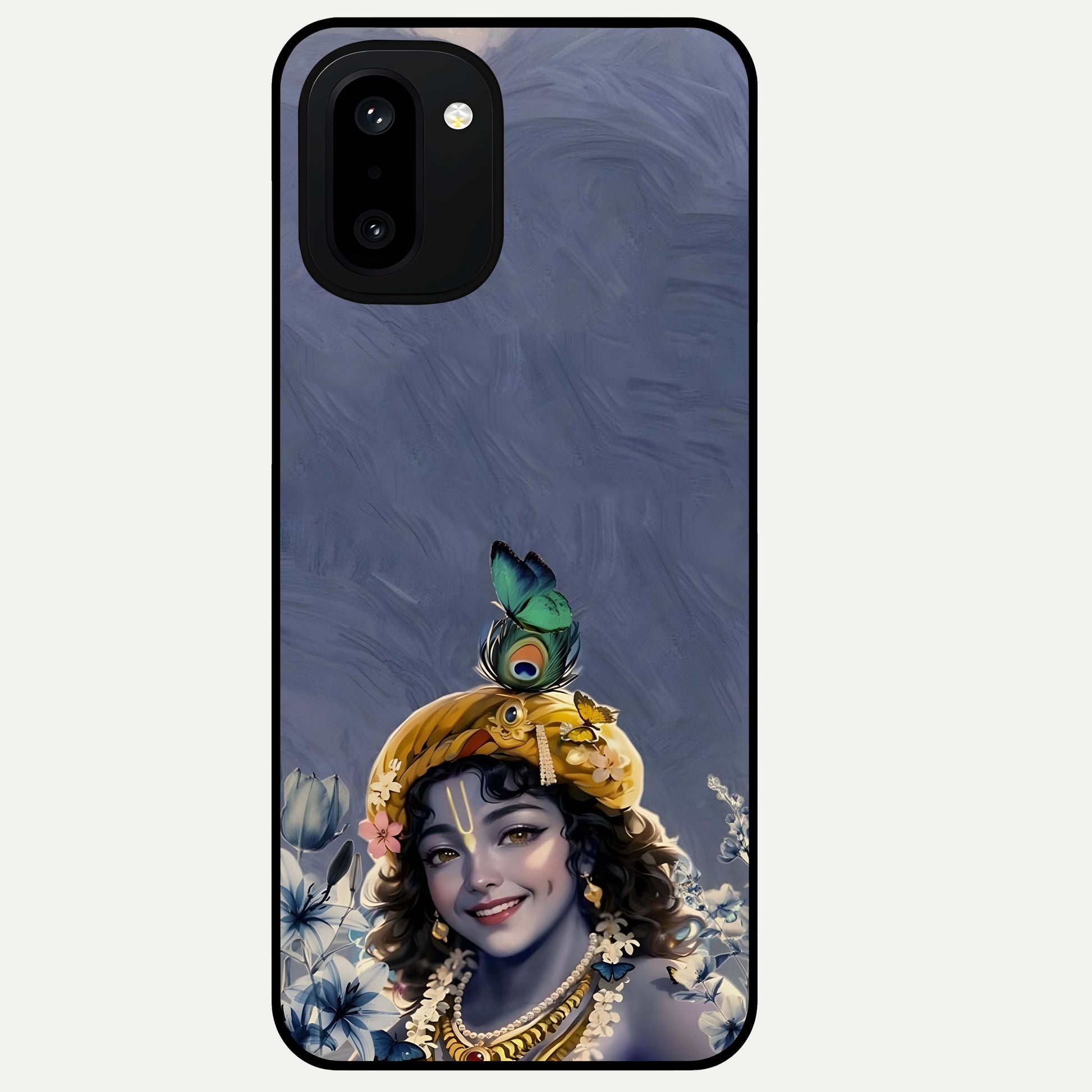  Lord Krishna Glass Case For Oneplus 15R back cover – full design glossy printed glass finish