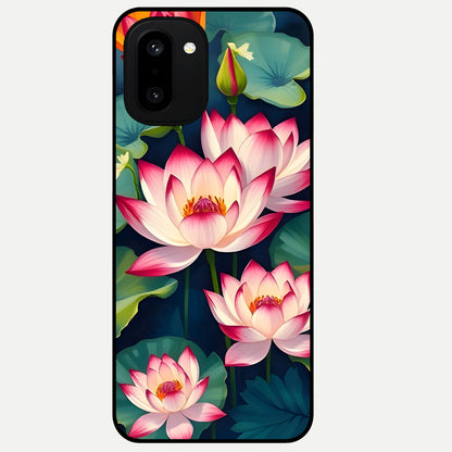  Lotus Dream Serenity Glass Case For Oneplus 15R back cover – full design glossy printed glass finish