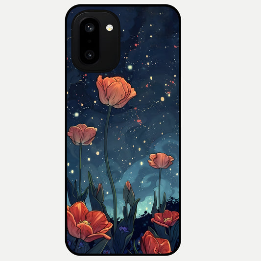  Midnight Tulip Glow Glass Case For Oneplus 15R back cover – full design glossy printed glass finish