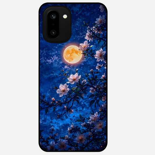  Moonlit Blossoms Night Glass Case For Oneplus 15R back cover – full design glossy printed glass finish