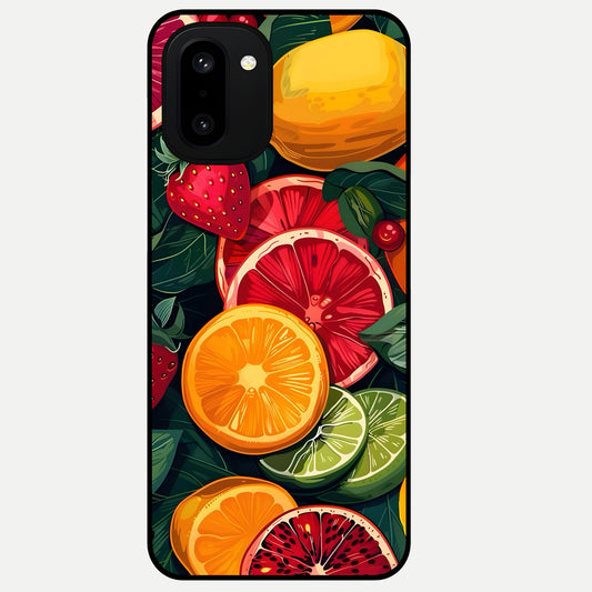  Multiple Fruits Glass Case For Oneplus 15R back cover – full design glossy printed glass finish