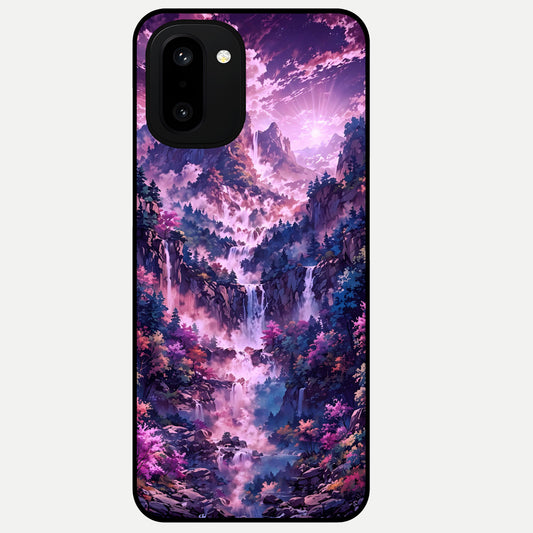  Mystic Cascade Peaks Glass Case For Oneplus 15R back cover – full design glossy printed glass finish
