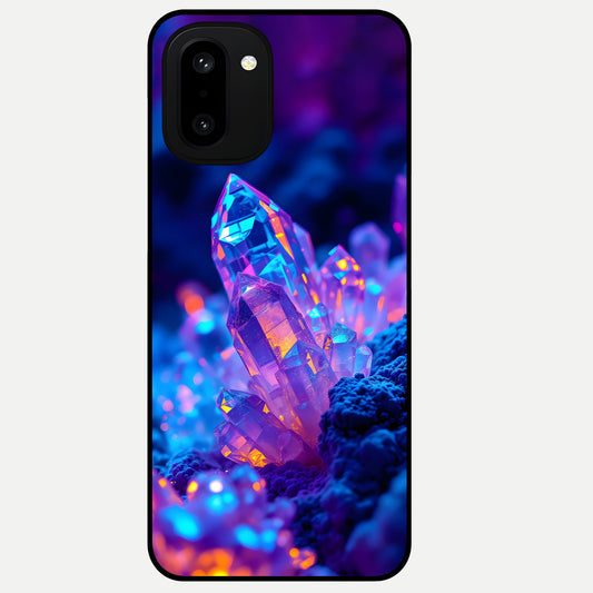  Neon Aura Shards Glass Case For Oneplus 15R back cover – full design glossy printed glass finish