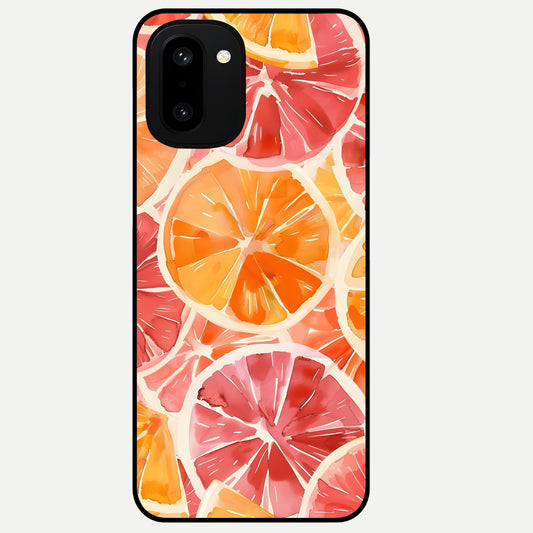  Orange Fruits Pattern Glass Case For Oneplus 15R back cover – full design glossy printed glass finish