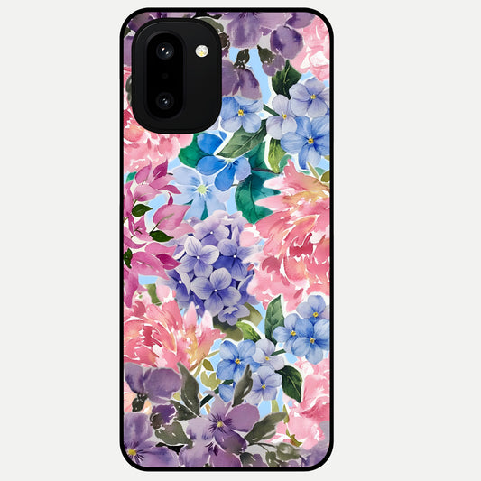  Pastel Floral Mix Glass Case For Oneplus 15R back cover – full design glossy printed glass finish