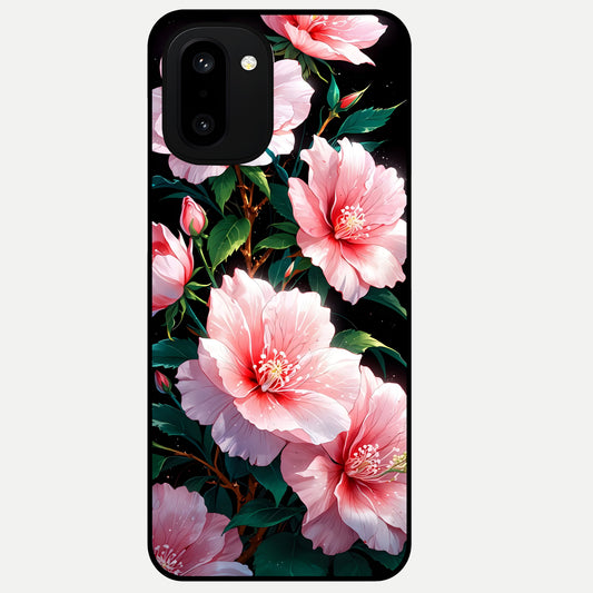  Peach Flower Glass Case For Oneplus 15R back cover – full design glossy printed glass finish