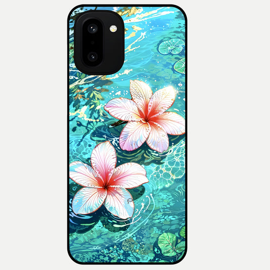  Pink Flowers in Water Glass Case For Oneplus 15R back cover – full design glossy printed glass finish