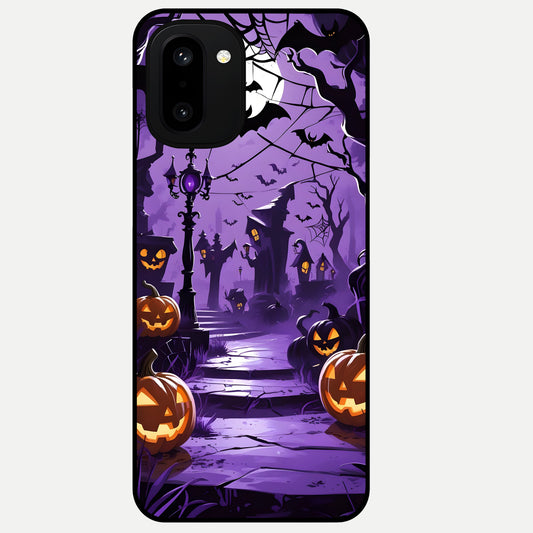  Pumpkin Patch Halloween Glass Case For Oneplus 15R back cover – full design glossy printed glass finish