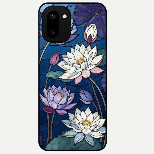  Purple Lotus Stained Glass Case For Oneplus 15R back cover – full design glossy printed glass finish
