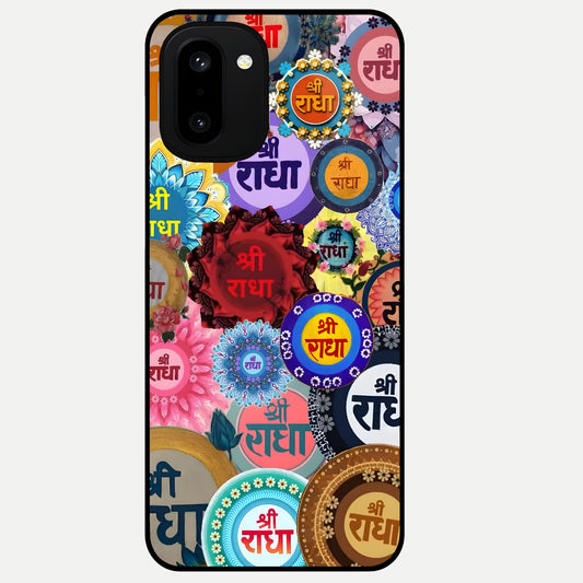  Radha Divine Bloom Glass Case For Oneplus 15R back cover – full design glossy printed glass finish