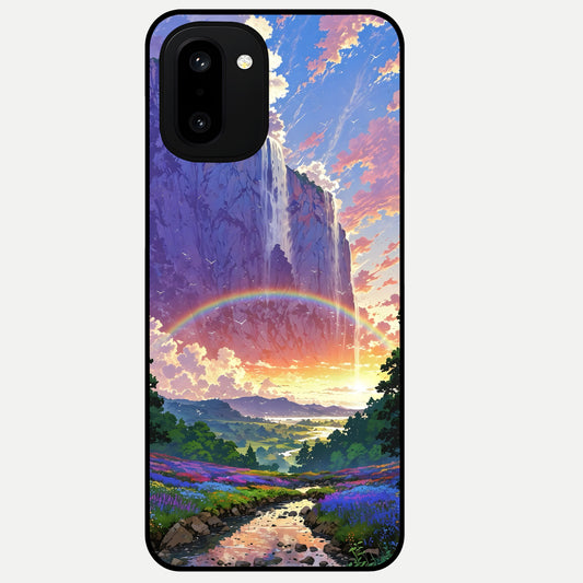  Rainbow Valley Dream Glass Case For Oneplus 15R back cover – full design glossy printed glass finish