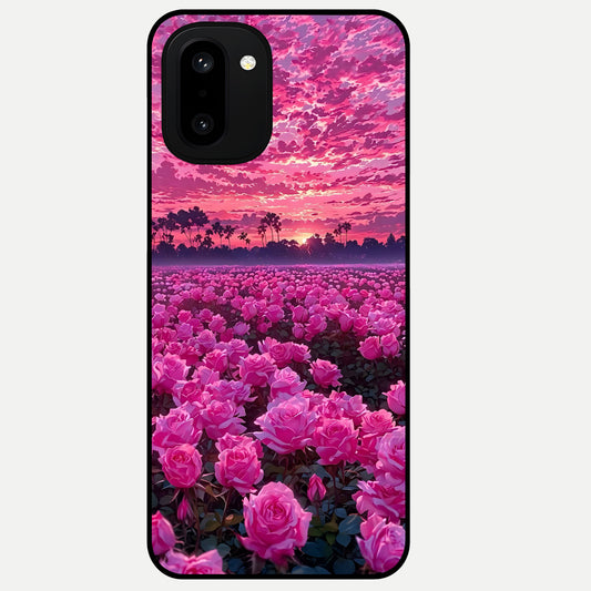  Rose Sunset Valley Glass Case For Oneplus 15R back cover – full design glossy printed glass finish
