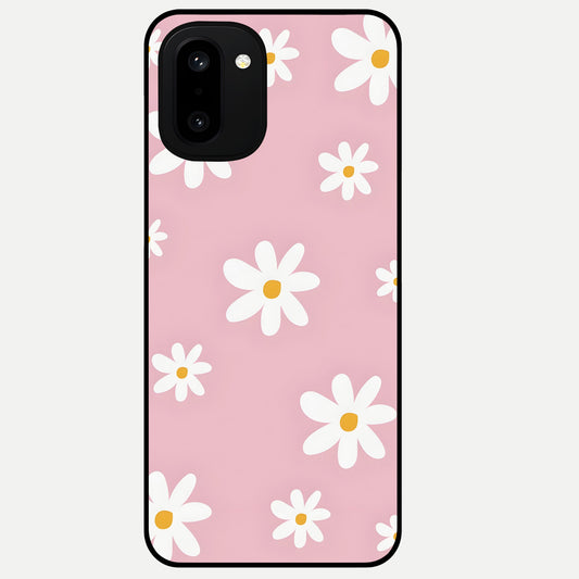  Soft Daisy Bliss Glass Case For Oneplus 15R back cover – full design glossy printed glass finish