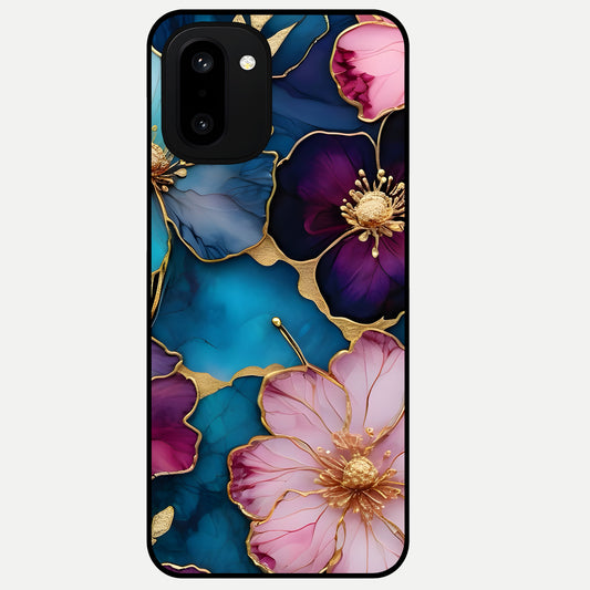  Sparkle Floral Glass Case For Oneplus 15R back cover – full design glossy printed glass finish