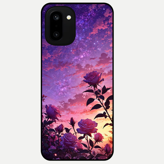  Starlit Rose Twilight Glass Case For Oneplus 15R back cover – full design glossy printed glass finish