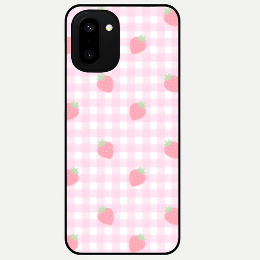  Strawberry Picnic Love Glass Case For Oneplus 15R back cover – full design glossy printed glass finish