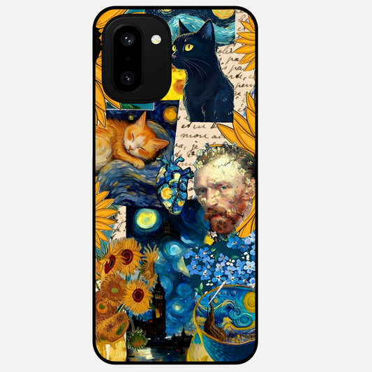  Sunflower Chic Mood Custom Name Glass Case For Oneplus 15R back cover – full design glossy printed glass finish
