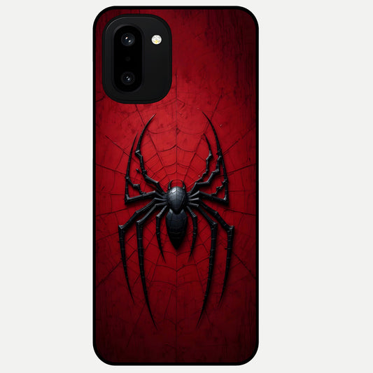  Superhero Web Emblem Glass Case For Oneplus 15R back cover – full design glossy printed glass finish