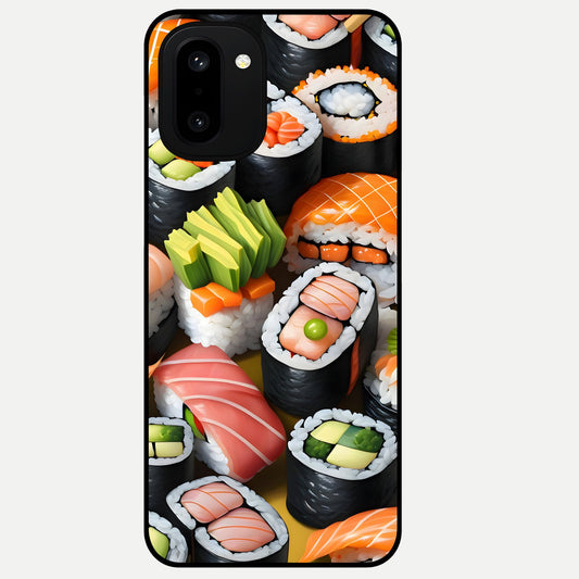  Sushi Food Pattern Glass Case For Oneplus 15R back cover – full design glossy printed glass finish