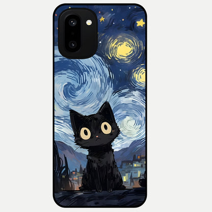  Van Gogh Cat Glass Case For Oneplus 15R back cover – full design glossy printed glass finish